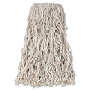 Rubbermaid Economy Cut-End Cotton Wet Mop Head, 24Oz, 1" Band, White, 12/Carton - RCPV118