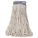 Rubbermaid Universal Headband Mop Head, Cotton, White, 32Oz, 1" Blue Band, 12/Carton - RCPE139