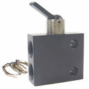 Pneumadyne 2.1 inL Aluminum / Brass 3-Way, FNPT Toggle Valve with Detented Toggle Handle - C040401