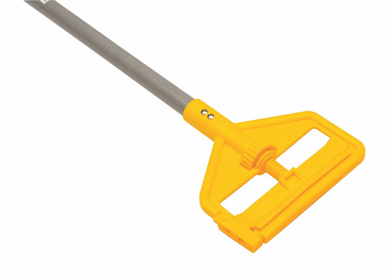 Rubbermaid Commercial Products 54 in. Invader Fiberglass Side-Gate Wet-Mop Handle - Gray & Yellow