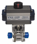 Top Brand 4 in Spring Return - Fail Close Pneumatic Actuated Ball Valve, 3-Piece - 90C4.0C/160-5SC-XX