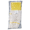 Boardwalk Super Loop Wet Mop Head, Cotton/Synthetic Fiber, 5" Headband, Small Size, White, 12/Carton - BWK501WH
