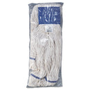 Boardwalk Super Loop Wet Mop Head, Cotton/Synthetic Fiber, 5" Headband, X-Large Size, White, 12/Carton - BWK504WH