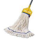 Boardwalk Super Loop Wet Mop Head, Cotton/Synthetic Fiber, 5" Headband, X-Large Size, White, 12/Carton - BWK504WH