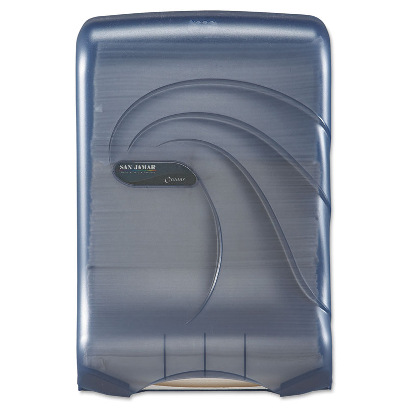 San Jamar Ultrafold Multifold/C-Fold Towel Dispenser, Oceans, Blue, 11 3/4 X 6 1/4 X 18 - SJMT1790TBL