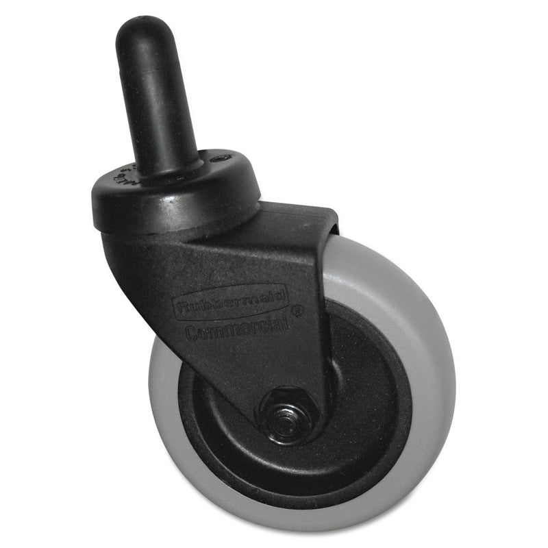 Rubbermaid Replacement Swivel Bayonet Casters, 3" Wheel, Thermoplastic Rubber, Black - SGSFG7570L20000