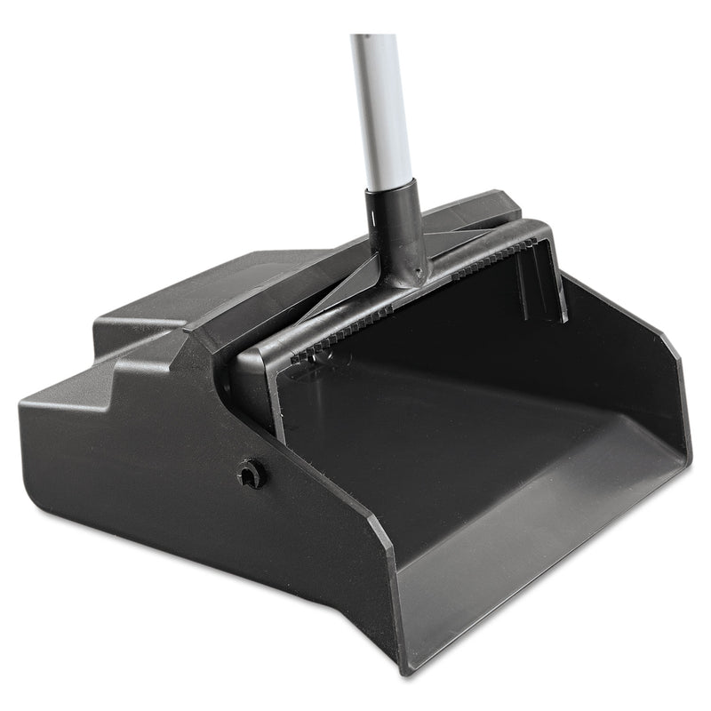 Impact Lobbymaster Plastic Dust Pan, 12W X 37H, Black Pan/White