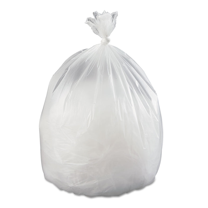 Inteplast High-Density Interleaved Commercial Can Liners, 60 Gal, 14 Microns, 38" X 60", Clear, 200/Carton - IBSS386014N