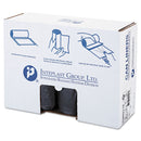 Inteplast High-Density Interleaved Commercial Can Liners, 60 Gal, 17 Microns, 38" X 60", Black, 200/Carton - IBSS386017K