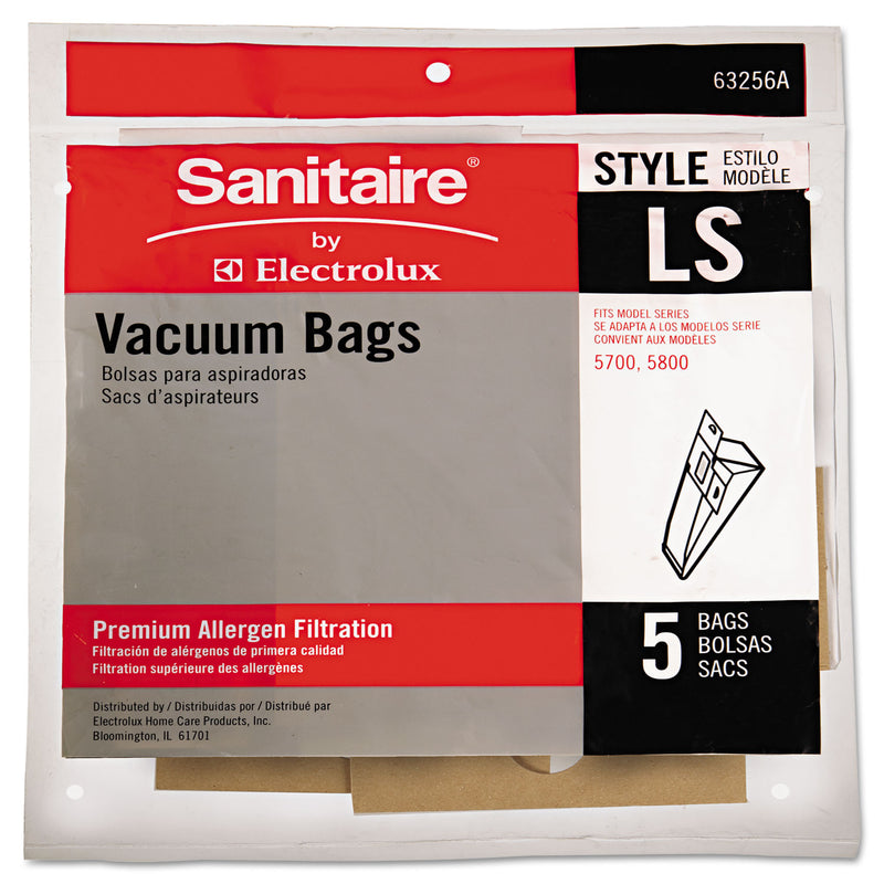 Sanitaire Commercial Upright Vacuum Cleaner Replacement Bags, Style Ls, 5/Pack - EUR63256A10