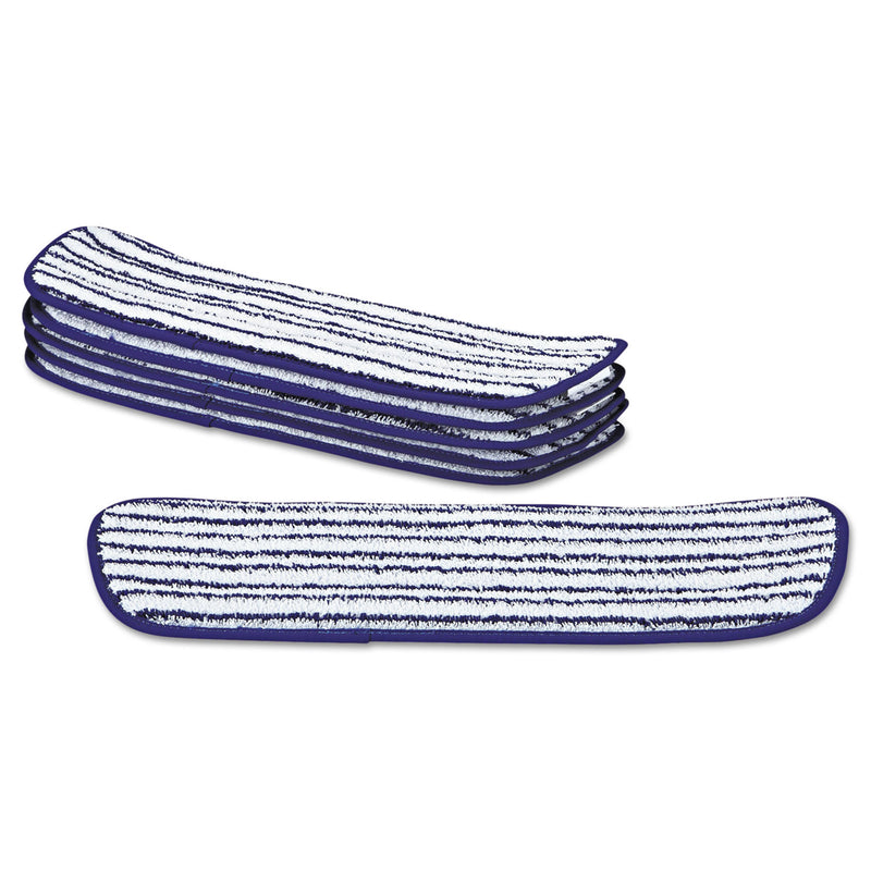 Rubbermaid Microfiber Finish Pad, 18 X 5 1/2, Blue/White, 6/Box - RCPQ800WHI