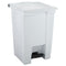 Rubbermaid Indoor Utility Step-On Waste Container, Square, Plastic, 12 Gal, White - RCP6144WHI