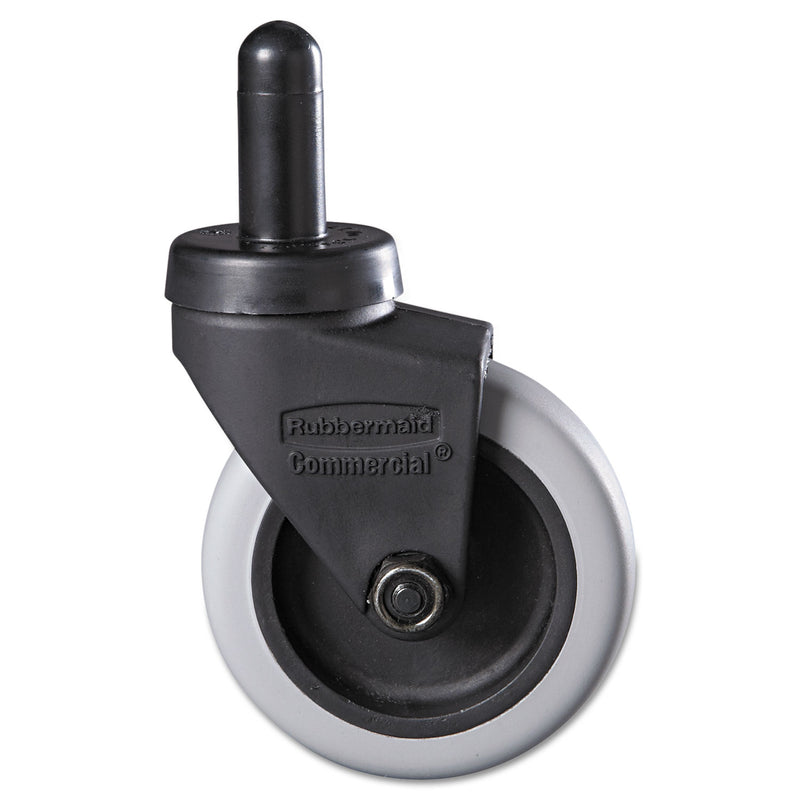 Rubbermaid Replacement Swivel Bayonet Casters, 3" Wheel, Thermoplastic Rubber, Black - SGSFG7570L20000