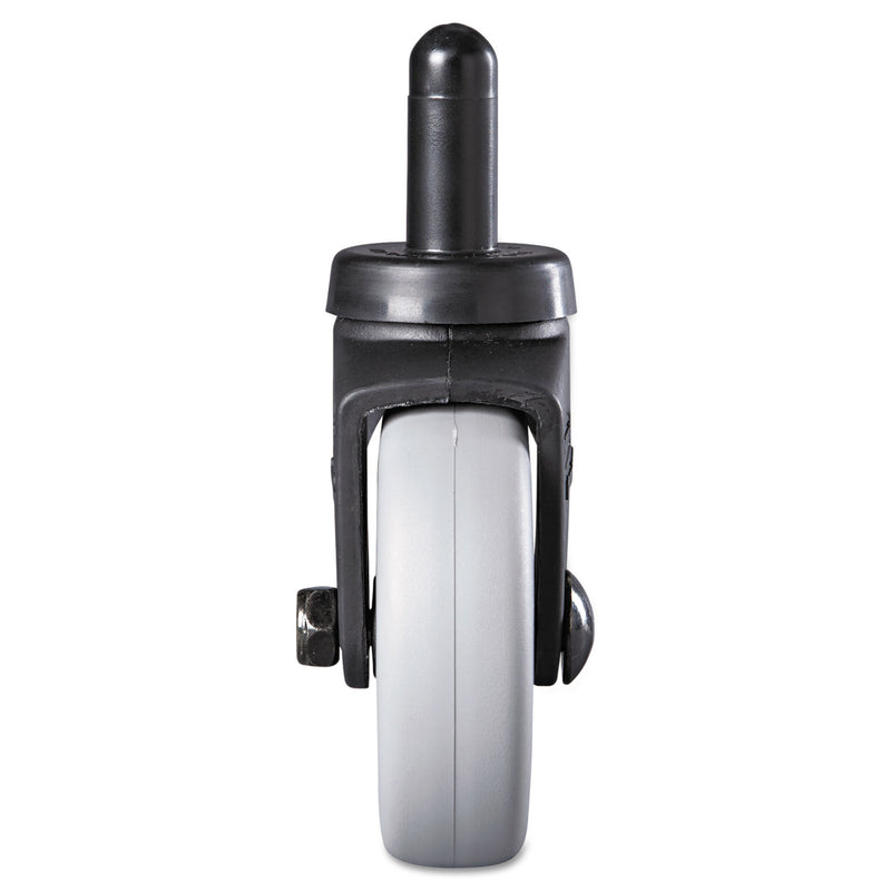 Rubbermaid Replacement Swivel Bayonet Casters, 3" Wheel, Thermoplastic Rubber, Black - SGSFG7570L20000