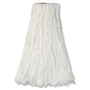 Rubbermaid Premium Cut-End Rayon Mop Head, 20Oz, White, 1" Orange Band, 12/Carton - RCPF417WHI