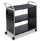 Safco Scoot Three-Shelf Utility Cart, 31W X 18D X 38H, Black/Silver - SAF5339BL