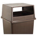 Rubbermaid Glutton Receptacle, Hooded Top Without Door, Rectangular, 23W X 26.63D X 13H, Brown - RCP256VBRO