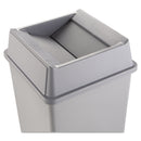 Rubbermaid Untouchable Square Swing Top Lid, Plastic, 20.13W X 20.13D X 6.25H, Gray - RCP2664GRAY