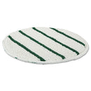Rubbermaid Low Profile Scrub-Strip Carpet Bonnet, 19" Diameter, White/Green, 5/Carton - RCPP269