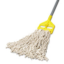 Rubbermaid Economy Cut-End Cotton Wet Mop Head, 20Oz, 1" Band, White, 12/Carton - RCPV117