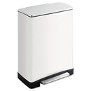 Safco Square Step-On Cans, Steel, 13 Gal, White - SAF9905WH