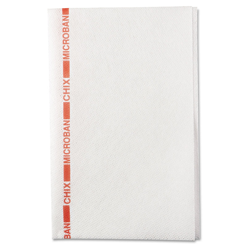 Chix Food Service Towels, 13 X 21, Cotton, White/Red, 150/Carton - CHI8252