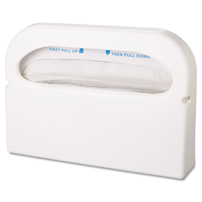 Hospeco Health Gards Seat Cover Dispenser, 1/2-Fold, White, 16X3.25X11.5, 2/Bx - HOSHG12