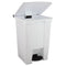 Rubbermaid Indoor Utility Step-On Waste Container, Square, Plastic, 12 Gal, White - RCP6144WHI