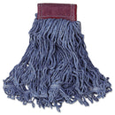 Rubbermaid Super Stitch Blend Mop Head, Large, Cotton/Synthetic, Blue, 6/Carton - RCPD253BLU
