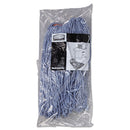 Rubbermaid Cotton/Synthetic Cut-End Blend Mop Head, 16Oz, 1" Band, Blue, 12/Carton - RCPF51612BLUCT