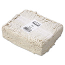 Rubbermaid Economy Cut-End Cotton Wet Mop Head, 24Oz, 1" Band, White, 12/Carton - RCPV118