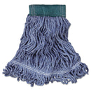 Rubbermaid Super Stitch Blend Mop Head, Medium, Cotton/Synthetic, Blue, 6/Carton - RCPD252BLU