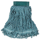 Rubbermaid Super Stitch Blend Mop Head, Medium, Cotton/Synthetic, Green, 6/Carton - RCPD252GRE