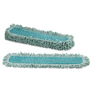Rubbermaid Hygen Microfiber Fringed Dust Mop Pad, 24W X 9D, Green - RCPQ42600GR00