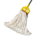 Rubbermaid Web Foot Wet Mop Head, Shrinkless, Cotton/Synthetic, White, Large, 6/Carton - RCPA253WHI