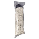 Rubbermaid Replacement Mop Head For Mop/Handle Combo, Cotton, White, 12/Carton - RCPG04300