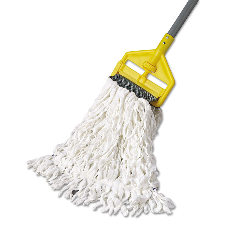 Rubbermaid Clean Room Mop Head, Rayon, Loop-End, Medium, White, 12/Carton - RCPT300