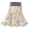 Rubbermaid Web Foot Wet Mop, Cotton/Synthetic, White, Medium, 5" Green Headband, 6/Carton - RCPA152WHI