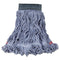 Rubbermaid Web Foot Wet Mop, Cotton/Synthetic, Blue, Medium, 5" Green Headband, 6/Carton - RCPA152BLU