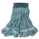 Rubbermaid Web Foot Wet Mop, Cotton/Synthetic, Green, Medium, 5" Green Headband, 6/Carton - RCPA152GRE