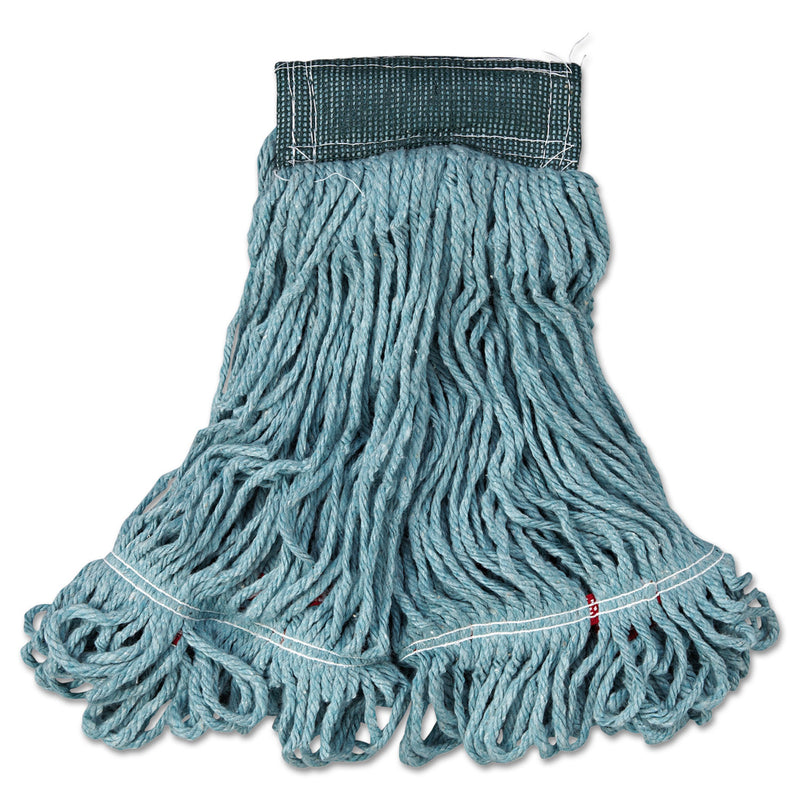 Rubbermaid Web Foot Wet Mop, Cotton/Synthetic, Green, Medium, 5" Green Headband, 6/Carton - RCPA152GRE