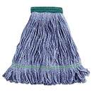 Boardwalk Super Loop Wet Mop Head, Cotton/Synthetic Fiber, 5" Headband, Medium Size, Blue - BWK502BLEA