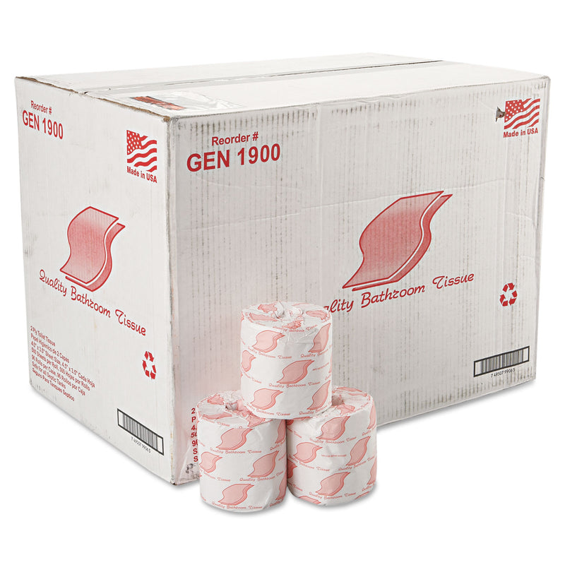 GEN Standard Bath Tissue, Septic Safe, 2-Ply, White, 4.5 X 3.5, 500 Sheets/Roll - GEN1900