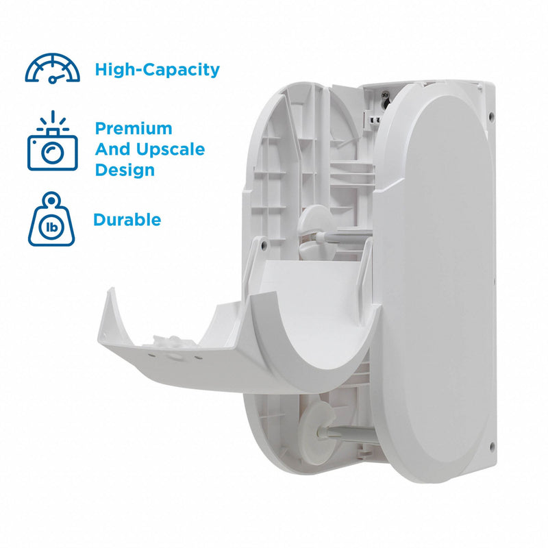 Georgia-Pacific Toilet Paper Dispenser, Compact(R), White, Coreless, (2) Rolls Dispenser Capacity, Plastic - 56767A