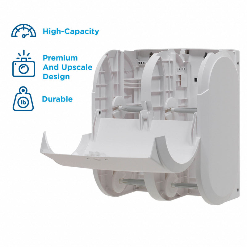 Georgia-Pacific Toilet Paper Dispenser, Compact(R), White, Coreless, (4) Rolls Dispenser Capacity, Plastic - 56747A