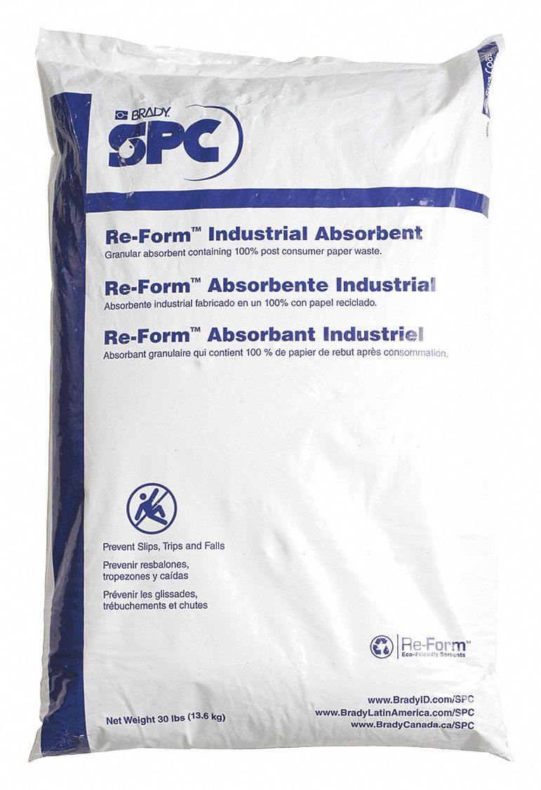 Brady Loose Absorbent, Universal, 100% Post Consumer Paper Waste, 16.7 gal - RFGRANULAR-SGL
