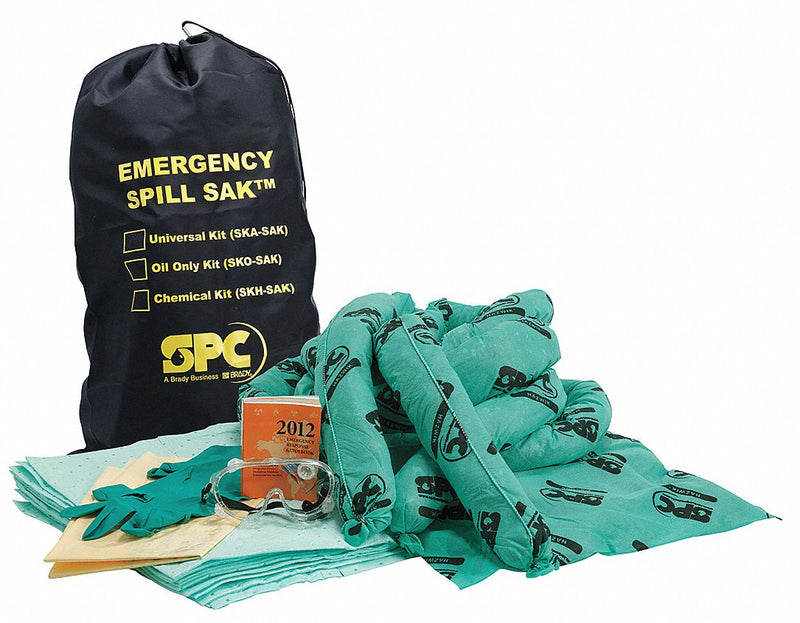Brady Spill Kit/Station, Bag, Chemical, Hazmat, 9 gal - SKH-SAK