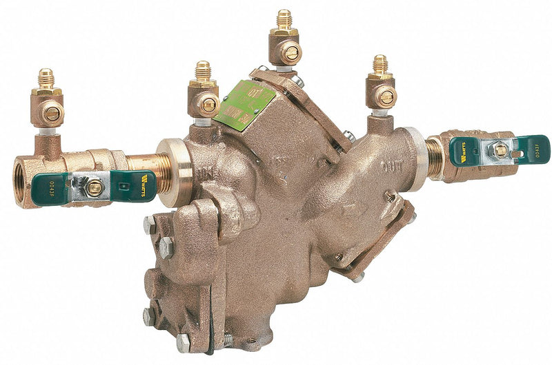 Watts Reduced Pressure Zone Backflow Preventer, Bronze, Watts 909 Series, FNPT Connection - 1 LF909-QT