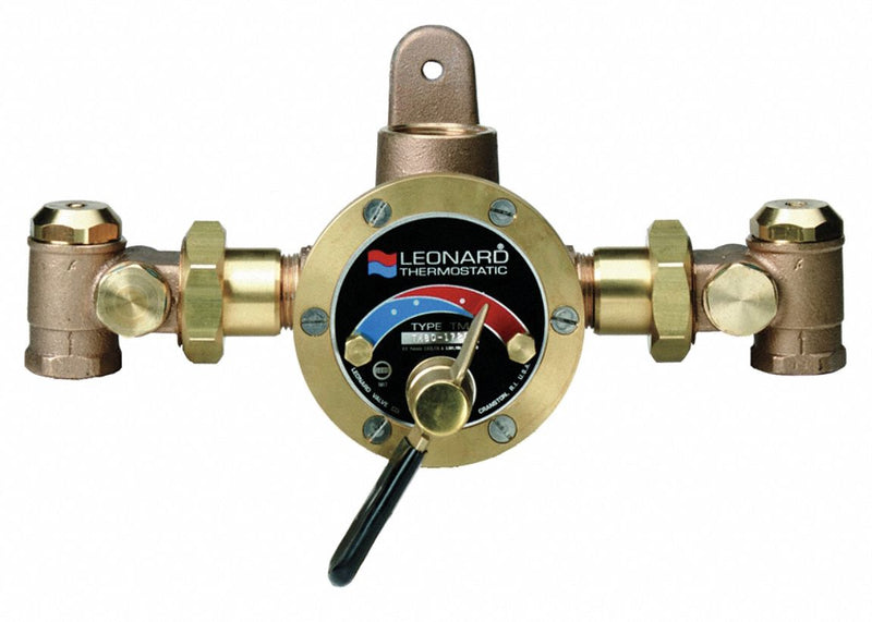 Leonard 3/4 in FNPT Inlet Type Steam and Water Mixing Valve, Chrome-Plated Lead Free Bronze, 27 gpm - TMS-25-CP