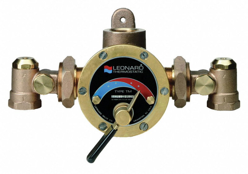 Leonard 1 1/4 in FNPT Inlet Type Steam and Water Mixing Valve, Lead Free Rough Bronze, 60 gpm - TMS-150-RF